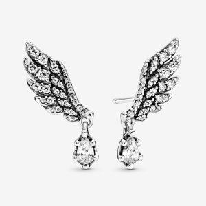 Pandora Peckové náušnice Visací andělská křídla 298493C01 (obrázek pro) Pandora Peckové náušnice Visací andělská křídla 298493C01