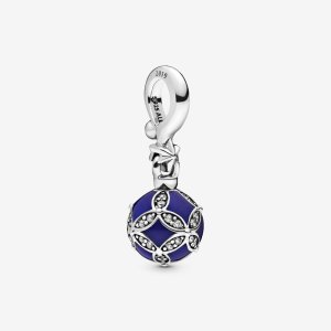 Pandora Visací přívěsek Modrý vánoční ornament 798512C01 (obrázek pro) Pandora Visací přívěsek Modrý vánoční ornament 798512C01