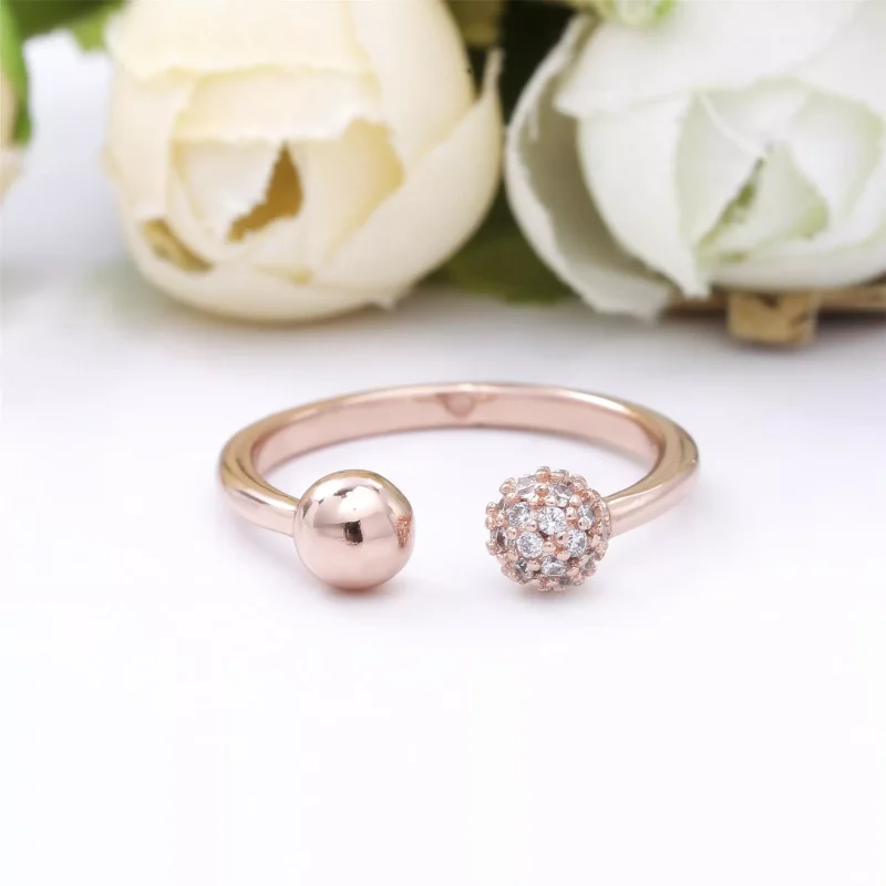 (obrázek pro) Pandora Otevřený prsten Leštěná kulička a pavé 188316CZ - Zobrazit 4
