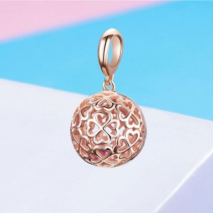 Rose Gold Přívěsky na Náhrdelníky Pohyb Jetel SCC1127, Kubická zirkonie, jako Pandora