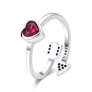 Stříbrné prsten Šipka A Srdce SCR436, Kubická zirkonie, jako Pandora