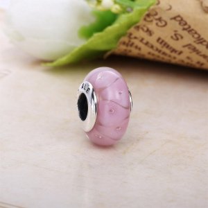 Růžové sklo Murano, sterlingové stříbro - 790922 - Přívěsky | PANDORA