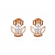 Rose Gold Peckové Náušnice Guard SCE607, Kubická zirkonie, jako Pandora