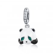 Stříbrné Visací Přívěsek Panda SCC1096, Kubická zirkonie, Pandora styl