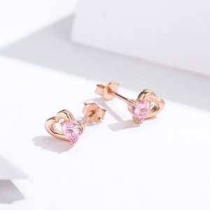 Rose Gold Peckové Náušnice Palpitation SCE090-C, Kubická zirkonie, jako Pandora