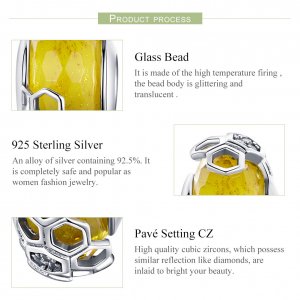 Stříbrné Přívěsek Voštinový SCC1073, Murano sklo, Pandora styl