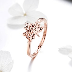 Rose Gold prsten Javorový List SCR481 Pandora styl