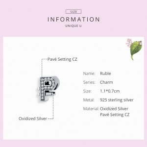 Stříbrné Přívěsek Měnový Rubl SCC1271, Kubická zirkonie, Pandora styl
