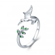 Stříbrné prsten Kolibřík Pozdrav SCR323, Kubická zirkonie, jako Pandora