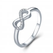 Stříbrné prsten Nekonečno SCR332, Kubická zirkonie, jako Pandora