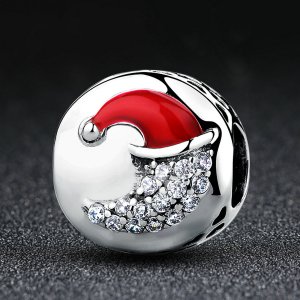 Stříbrné Přívěsek Měsíc S Vánočním Kloboukem SCC067, Kubická zirkonie, Pandora styl