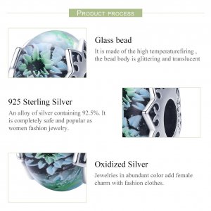 Stříbrné Přívěsek Azurová Chryzantéma SCC1011, Murano sklo, jako Pandora