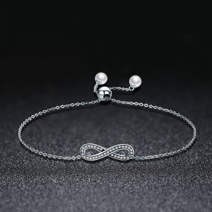 Stříbrné Řetízkový náramek Nekonečná Elegance SCB056, Kubická zirkonie, Pandora styl