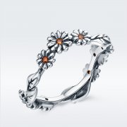 Stříbrné prsten Sedmikráska Květina SCR298, Kubická zirkonie, jako Pandora