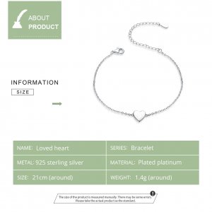 Stříbrné Řetízkový náramek Milované Srdce SCB161 jako Pandora