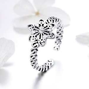 Stříbrné prsten Sněhová Vločka SCR482 Pandora styl