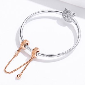 Rose Gold Bezpečnostní řetízek jako Pandora