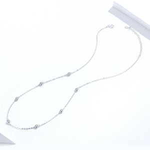 Stříbrné Řetízkový náhrdelník Jednoduchý SCN393, Kubická zirkonie, jako Pandora