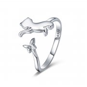 Stříbrné prsten Kočičí Přátelství SCR443 Pandora styl