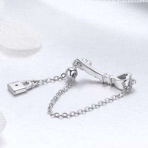 Stříbrné prsten Key To Heart Lock SCR425, Kubická zirkonie, jako Pandora