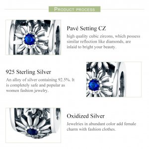 Stříbrné Oddělovací přívěsek Sedmikráska SCC1118, Kubická zirkonie, Pandora styl