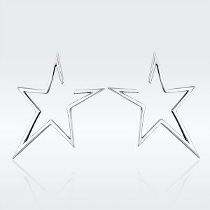 Stříbrné Peckové Náušnice Moderní Hvězda SCE107 Pandora styl
