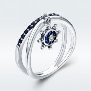 Stříbrné prsten Elegantní Kotva SCR280, Kubická zirkonie, jako Pandora