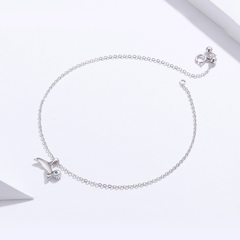 (obrázek pro) Stříbrné Anklet Mořská Panna Ocas SCT004, Kubická zirkonie, Pandora styl - Zobrazit 4