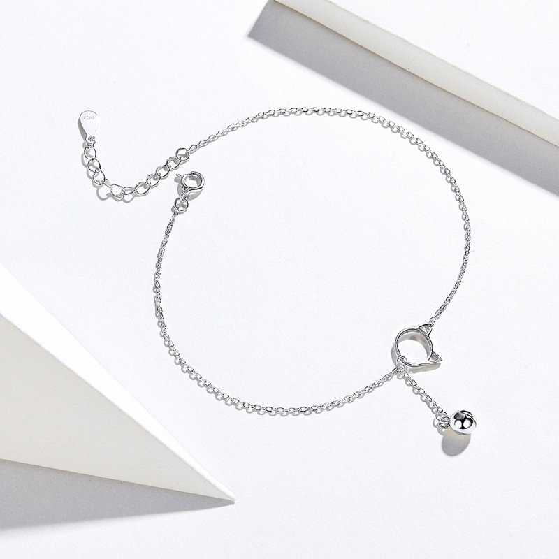 (obrázek pro) Stříbrné Anklet Roztomilé Kotě & Zvony SCT003 jako Pandora - Zobrazit 2