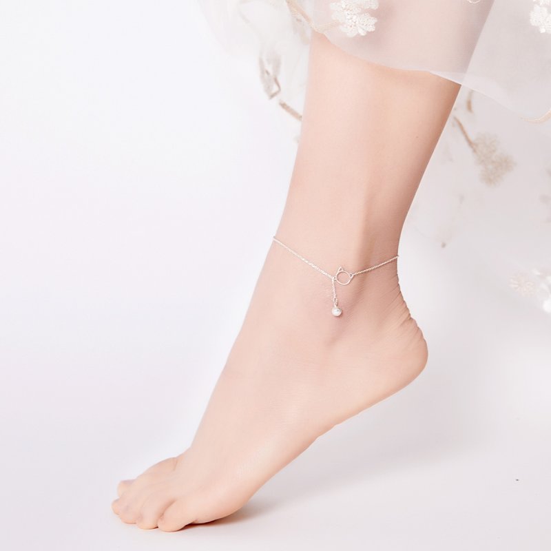(obrázek pro) Stříbrné Anklet Roztomilé Kotě & Zvony SCT003 jako Pandora - Zobrazit 3