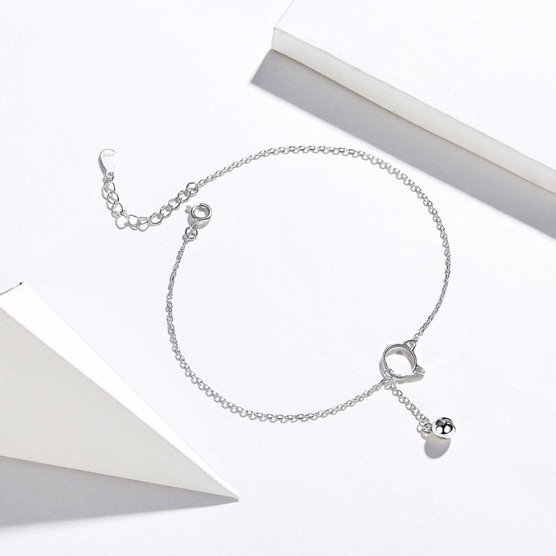 (obrázek pro) Stříbrné Anklet Roztomilé Kotě & Zvony SCT003 jako Pandora - Zobrazit 4