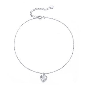 Stříbrné Anklet Ve Tvaru Srdce SCT013 jako Pandora (obrázek pro) Stříbrné Anklet Ve Tvaru Srdce SCT013 jako Pandora