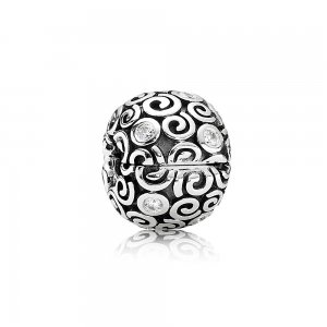 Klip s ornamenty, sterlingové stříbro, kubická zirkonie - 790962CZ - Přívěsky | PANDORA