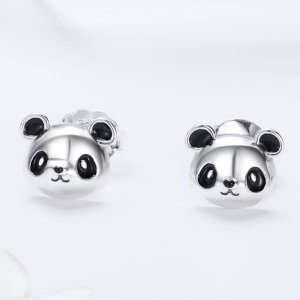 Stříbrné Peckové Náušnice Roztomilá Panda SCE386 Pandora styl