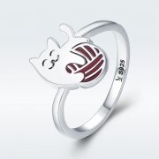 Stříbrné prsten Naughty Kitten SCR211 Pandora styl
