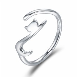 Stříbrné prsten Lepkavá Kočka SCR220 Pandora styl