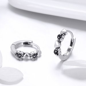Stříbrné Kruhové Náušnice Srdce Datování SCE445, Kubická zirkonie, Pandora styl