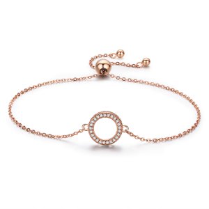 Rose Gold Řetízkový náramek Osud SCB030-C, Kubická zirkonie, Pandora styl