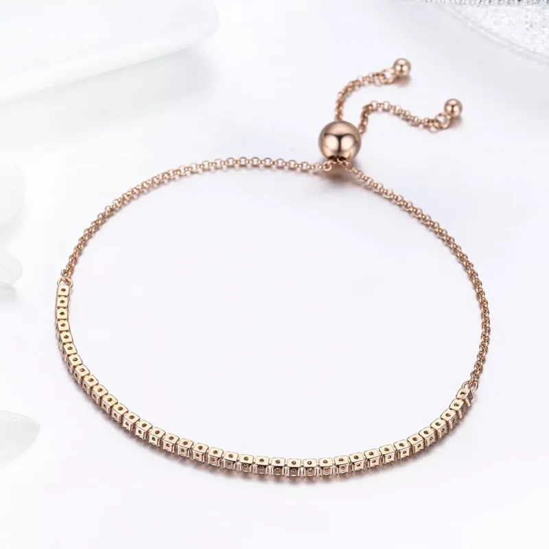 (obrázek pro) 14k Pozlacené Řetízkový náramek Elegantní Doprovod SCB046, Kubická zirkonie, Pan - Zobrazit 5