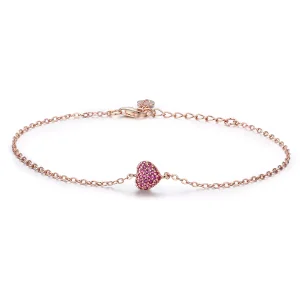 Rose Gold Řetízkový náramek Elegantní Srdce SCB050, Kubická zirkonie, Pandora styl (obrázek pro) Rose Gold Řetízkový náramek Elegantní Srdce SCB050, Kubická zirkonie, Pandora styl