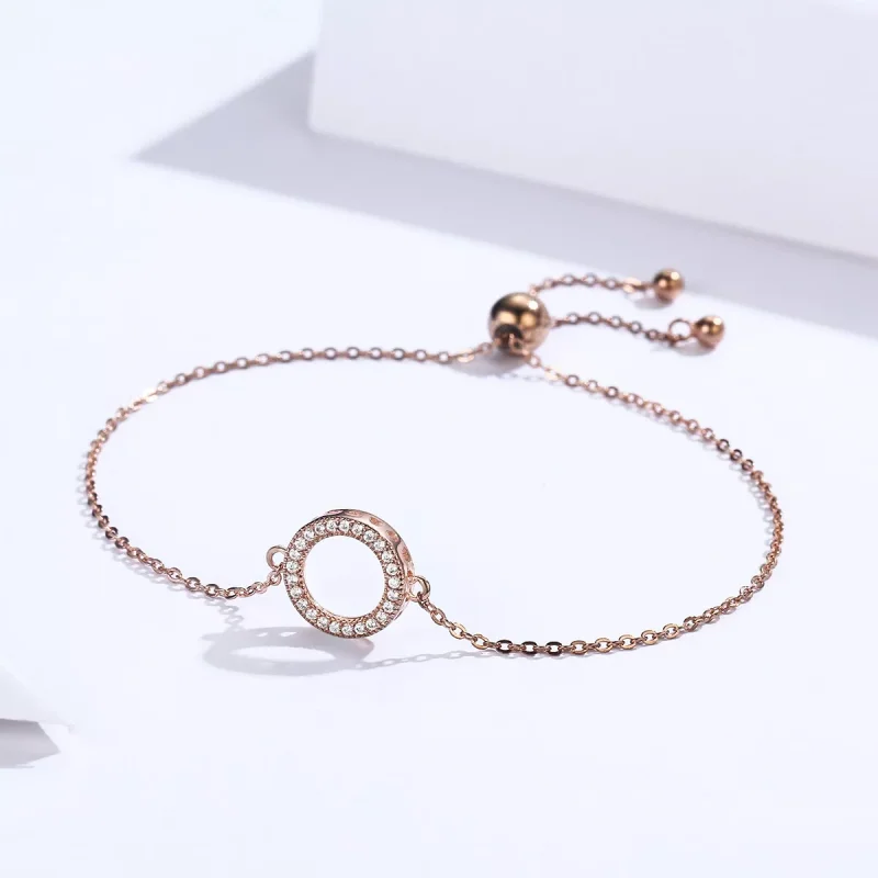 (obrázek pro) Rose Gold Řetízkový náramek Osud SCB030-C, Kubická zirkonie, Pandora styl - Zobrazit 3