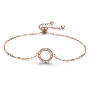 (obrázek pro) Rose Gold Řetízkový náramek Osud SCB030-C, Kubická zirkonie, Pandora styl