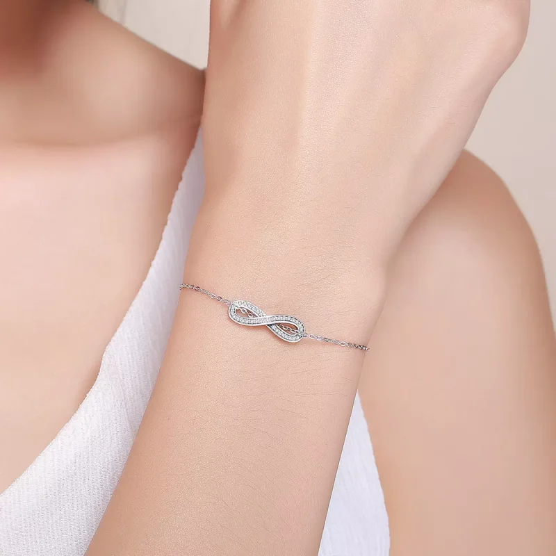 (obrázek pro) Stříbrné Řetízkový náramek Nekonečná Elegance SCB056, Kubická zirkonie, Pandora - Zobrazit 2