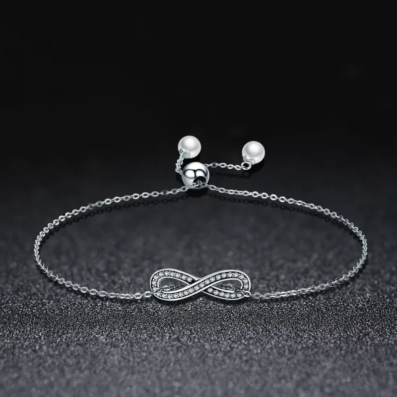 (obrázek pro) Stříbrné Řetízkový náramek Nekonečná Elegance SCB056, Kubická zirkonie, Pandora - Zobrazit 3