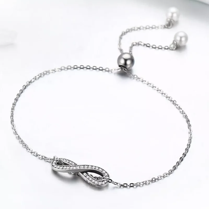 (obrázek pro) Stříbrné Řetízkový náramek Nekonečná Elegance SCB056, Kubická zirkonie, Pandora - Zobrazit 4