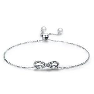 (obrázek pro) Stříbrné Řetízkový náramek Nekonečná Elegance SCB056, Kubická zirkonie, Pandora styl