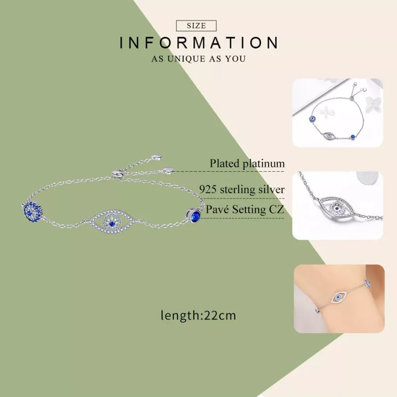 (obrázek pro) Stříbrné Řetízkový náramek Oko Z Opatrovník SCB089, Kubická zirkonie, Pandora st - Zobrazit 6