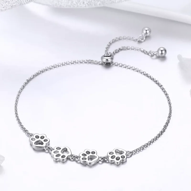 (obrázek pro) Stříbrné Řetízkový náramek Roztomilý Pet Dráp Značky SCB096 jako Pandora - Zobrazit 6