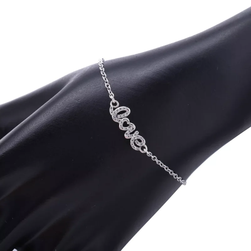 (obrázek pro) Náramek s podpisem lásky, kubická zirkonie, sterlingové stříbro, 16cm - 590510CZ - Zobrazit 3