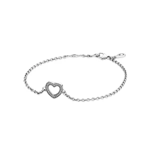 (obrázek pro) Náramek - symbol lásky , sterlingové stříbro, kubická zirkonie, 16cm - 590508CZ PANDORA